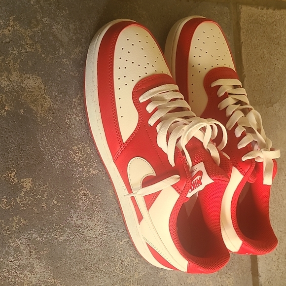 Nike Red and White Court Vision Sneakers - Picture 3 of 8